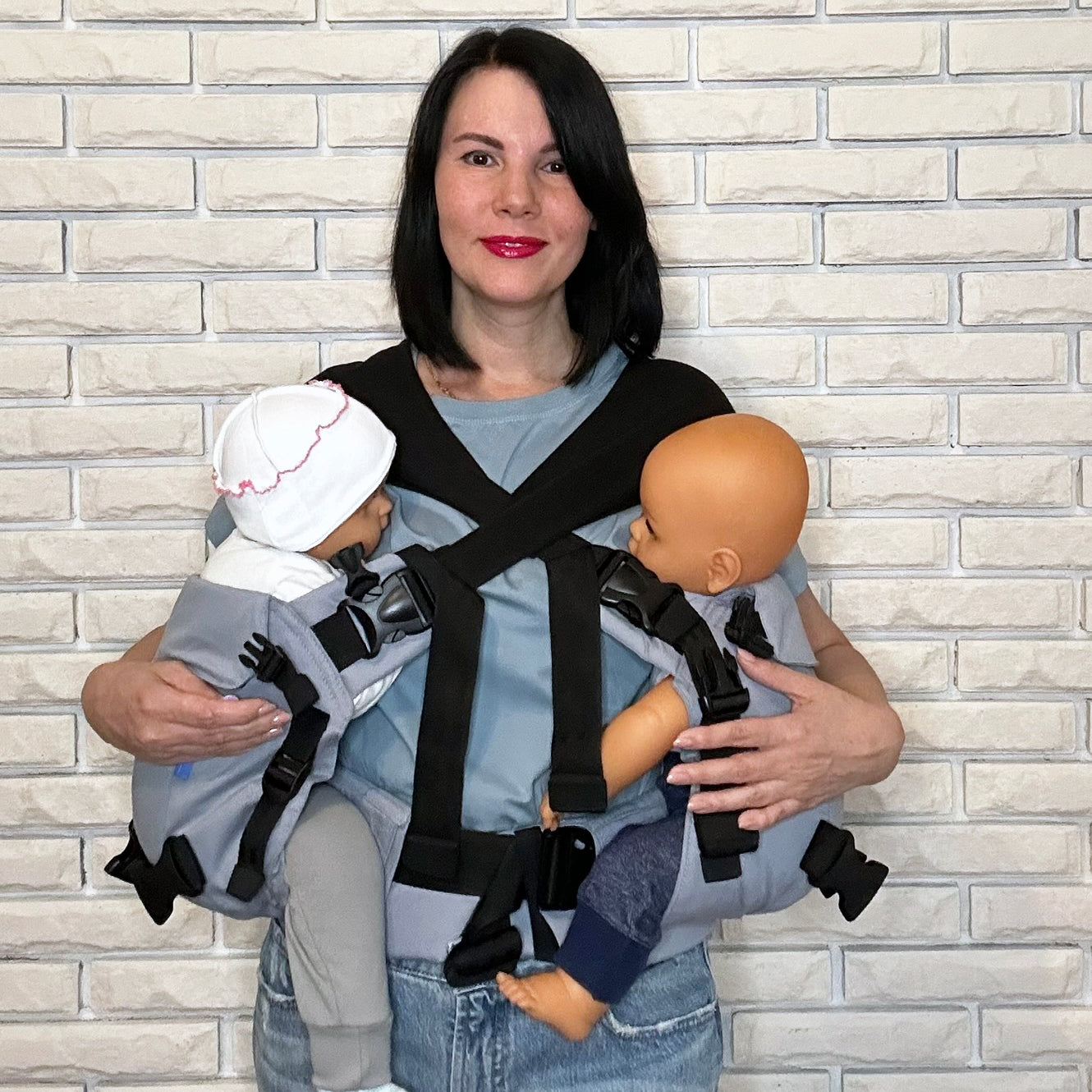 5-in-1 Ergonomic Twin Baby Carrier – Adjustable Carrier for Twins & Single Babywearing