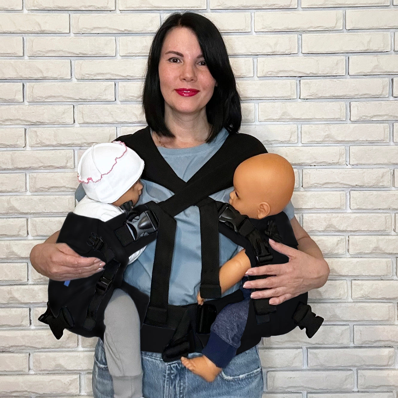 5-in-1 Ergonomic Twin Baby Carrier – Adjustable Carrier for Twins & Single Babywearing