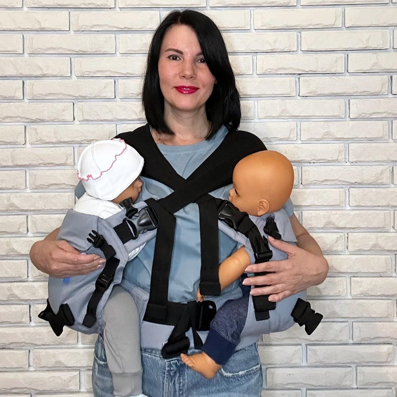 5-in-1 Ergonomic Twin Baby Carrier – Adjustable Carrier for Twins & Single Babywearing