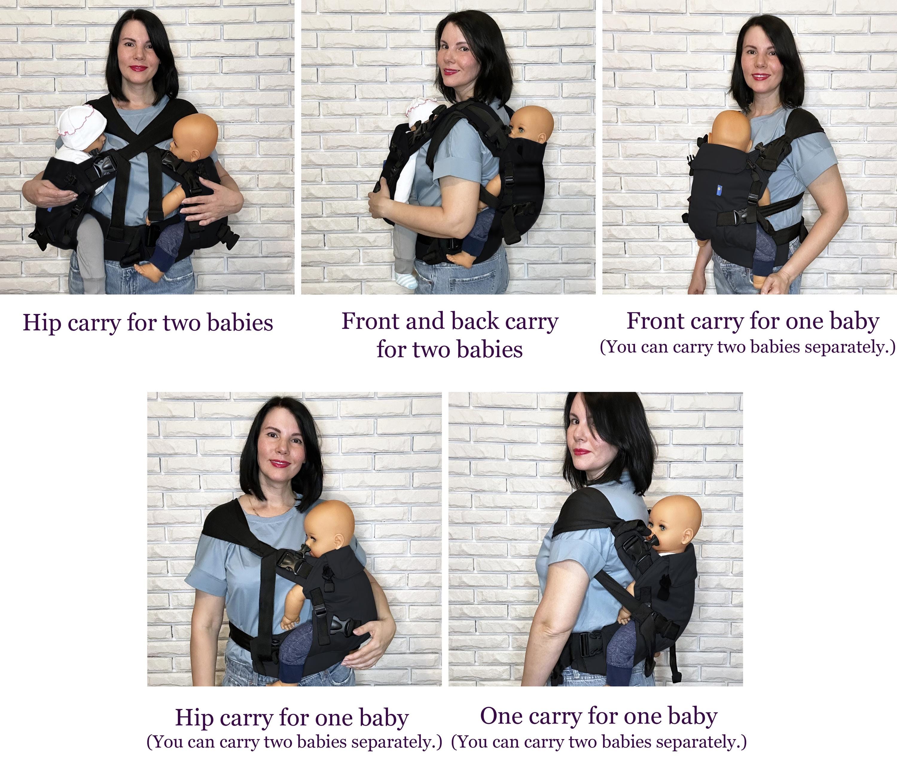 5-in-1 Ergonomic Twin Baby Carrier – Adjustable Carrier for Twins & Single Babywearing
